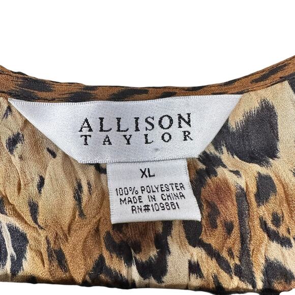Allison Taylor Y2K 2000's Set of 2 Going Out Ruffle Tops Leopard Print Brown XL - Picture 5 of 15